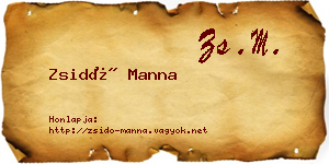 Zsidó Manna névjegykártya